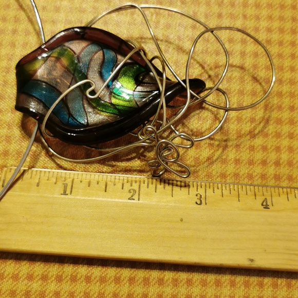 Artisan Created Art Glass and Wire Wrapped Choker Necklace - Picture 14 of 14